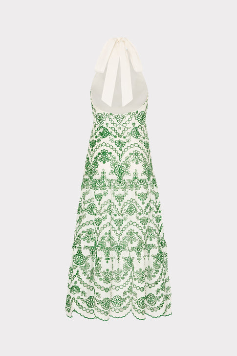 Hayden Scallop Eyelet Dress White/Green Image 5 of 6