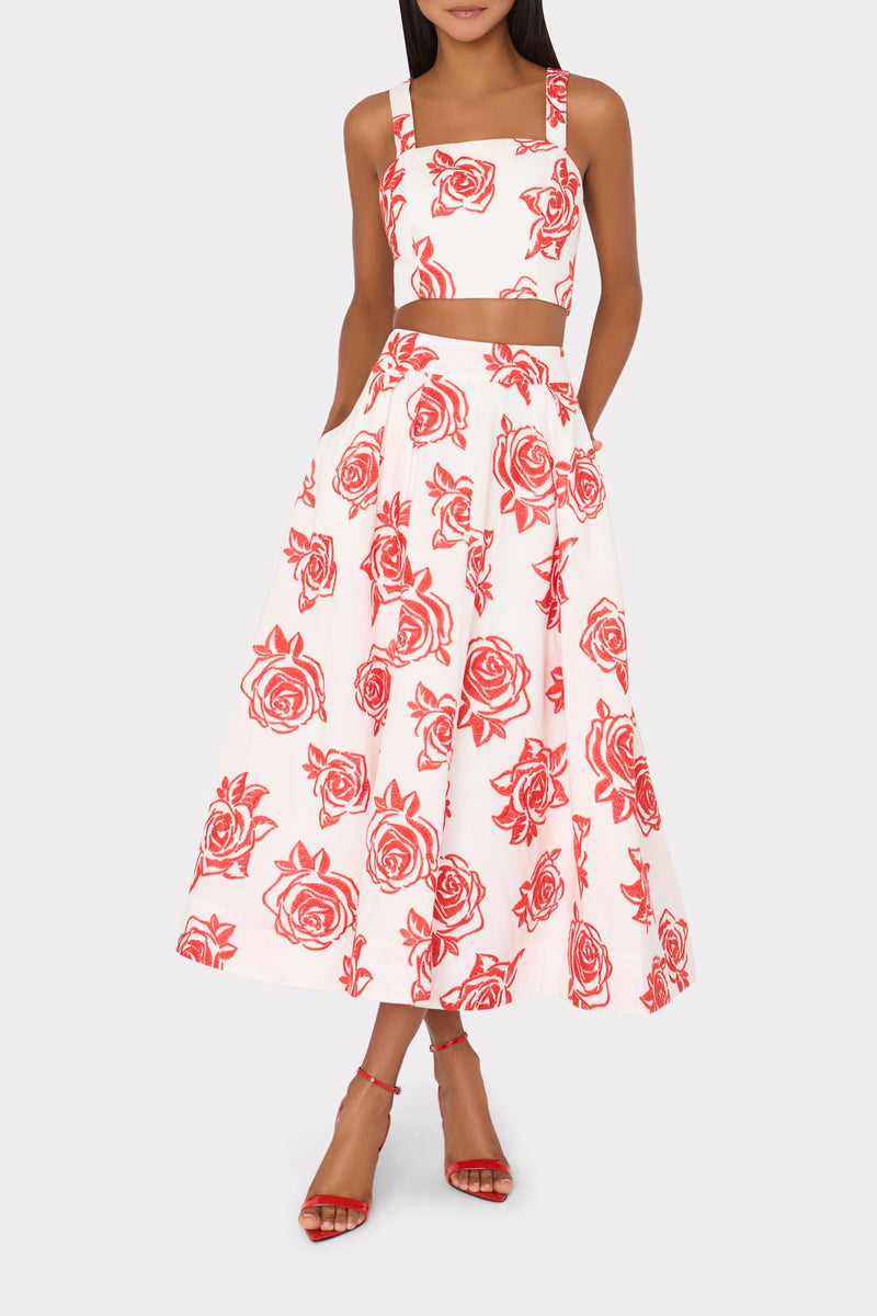 Rose Embroidery Crop Top