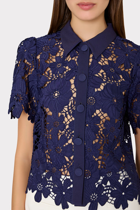 Addison Roja Lace Top Navy Image 2 of 4