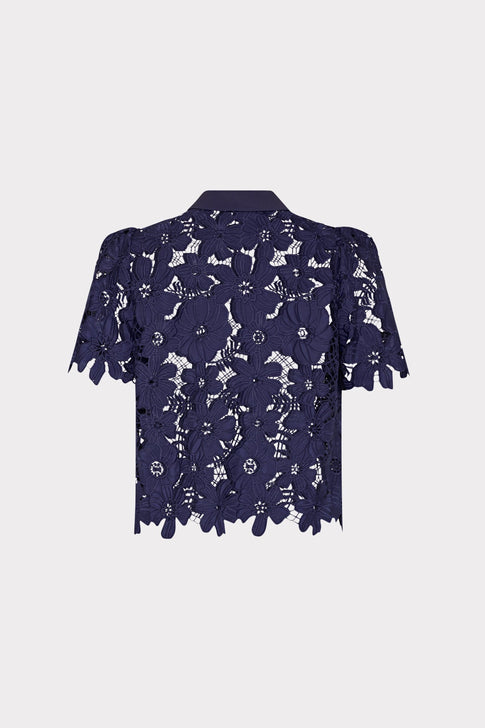Addison Roja Lace Top Navy Image 4 of 4