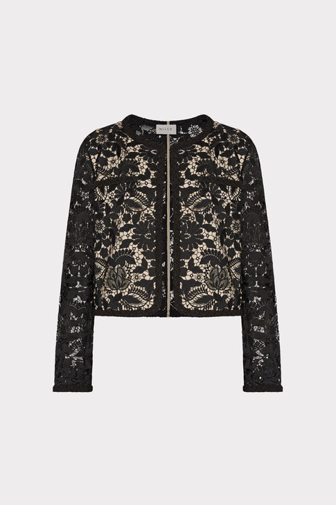 3D Garden Lace Jacket Black Image 1 of 4
