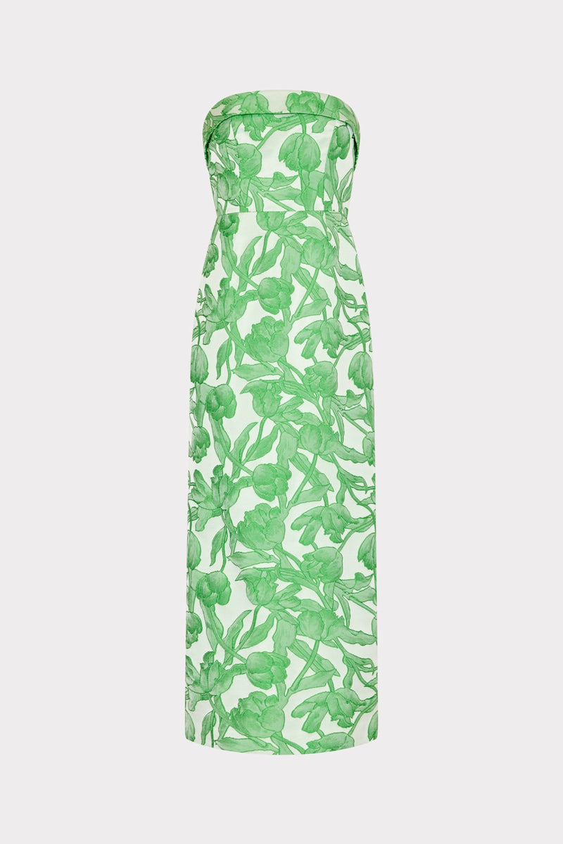 Tulip Jacquard Strapless Dress