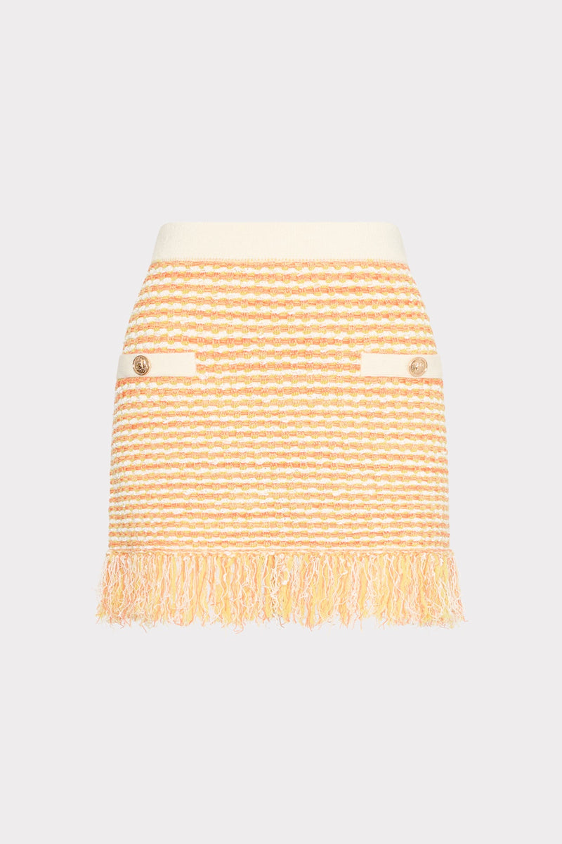 Kali Textured Fringe Knit Mini Skirt