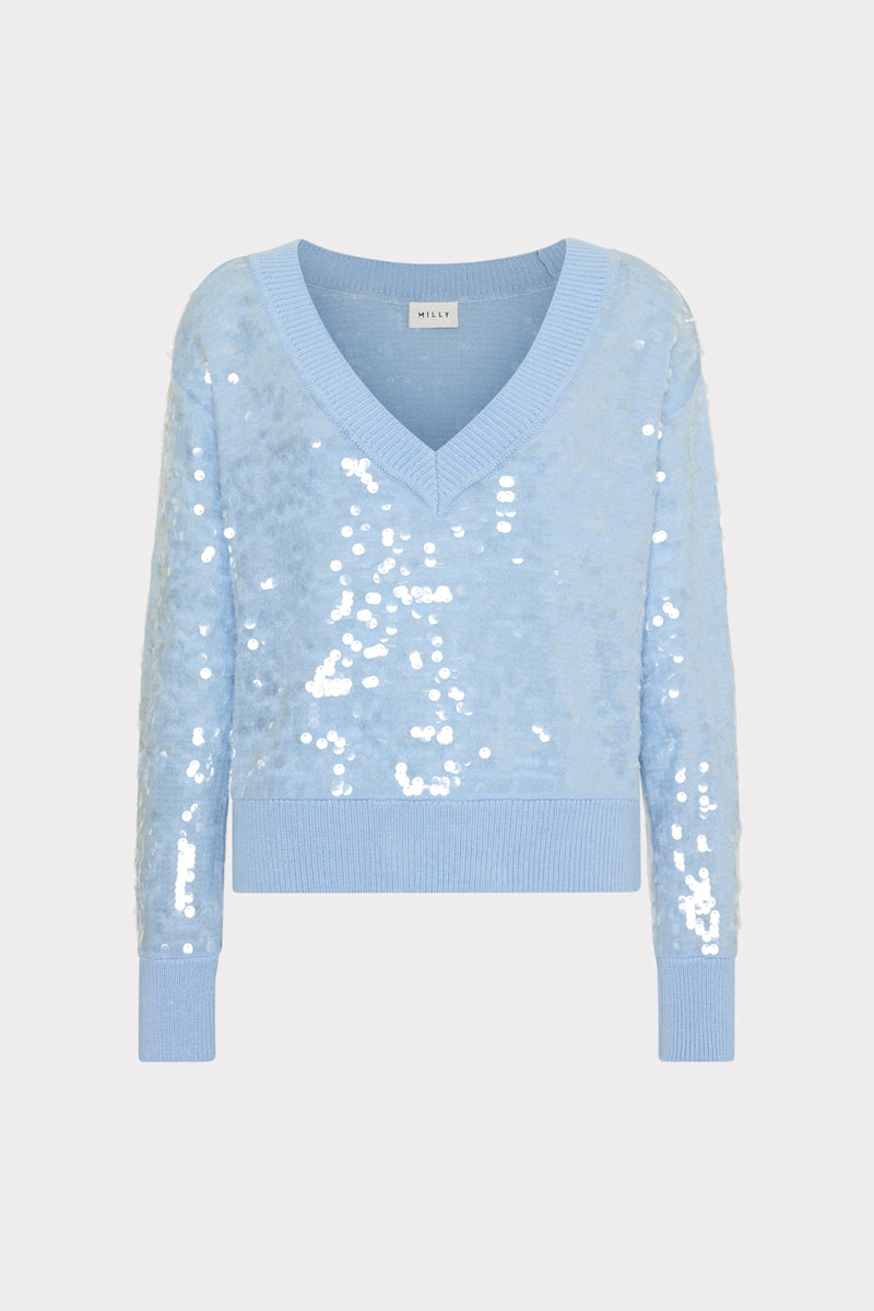 Ilaria Sequin V-Neck Sweater