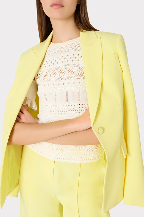 Smocked Finish Pointelle Top Ecru Image 3 of 4