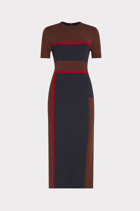 Shohona Colorblock Knit Dress Brown/Black Image 1 of 6