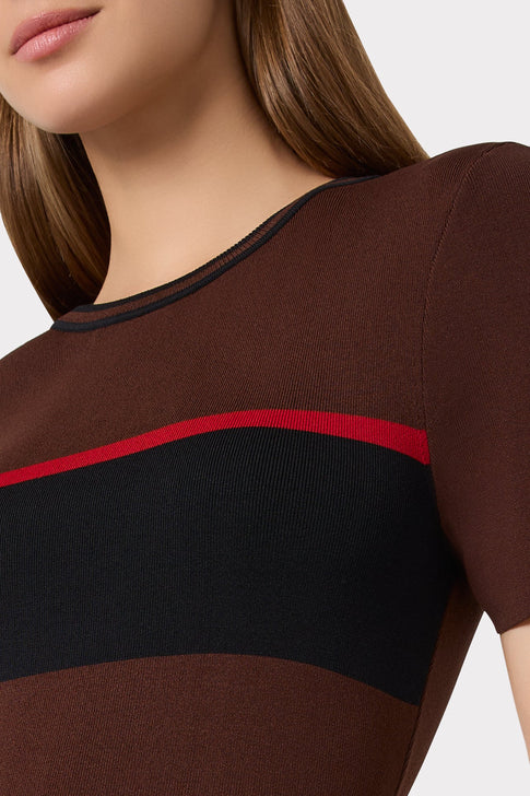 Shohona Colorblock Knit Dress Brown/Black Image 4 of 6