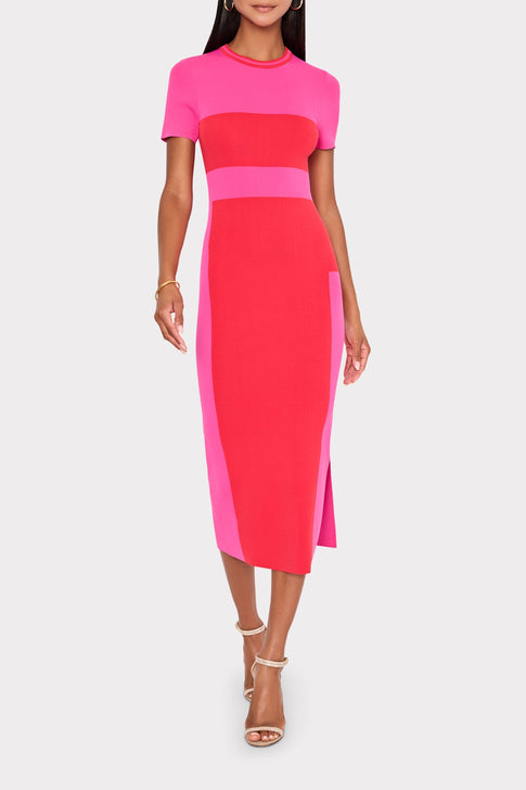 Shohona Colorblock Knit Dress Pink Multi Image 2 of 4