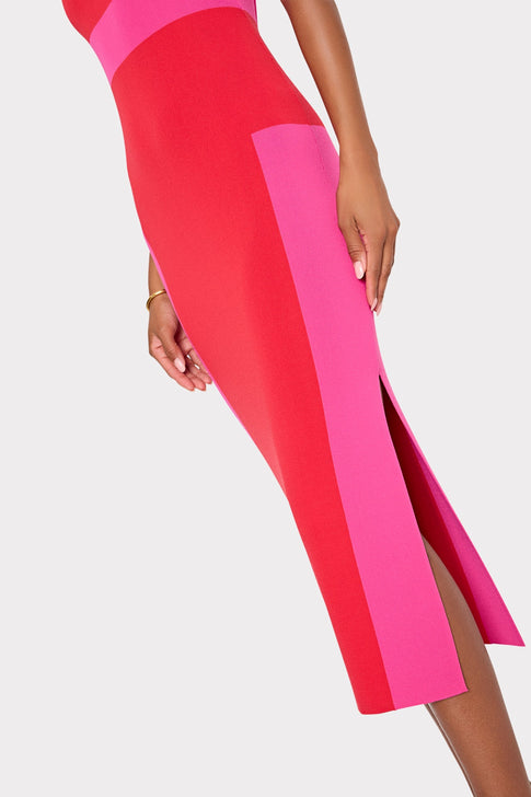 Shohona Colorblock Knit Dress Pink Multi Image 3 of 4