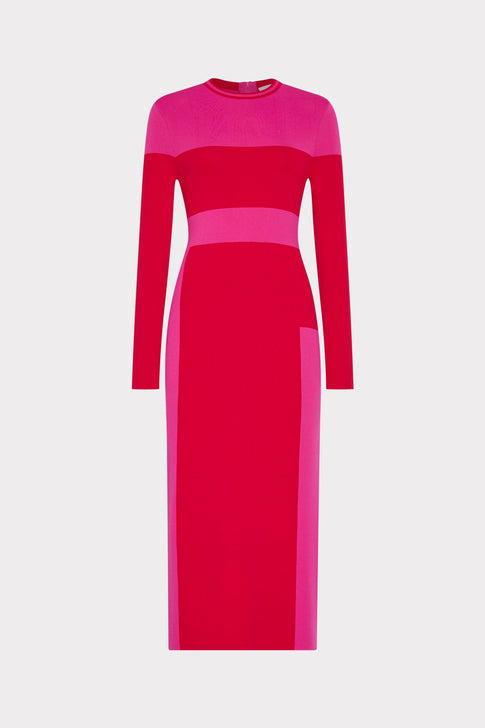 Shohona Long Sleeve Midi Dress Pink/Multi Image 1 of 5