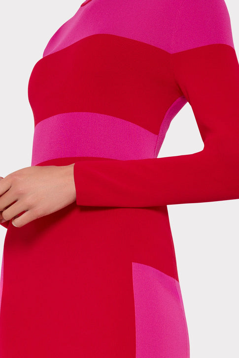 Shohona Long Sleeve Midi Dress Pink/Multi Image 4 of 5