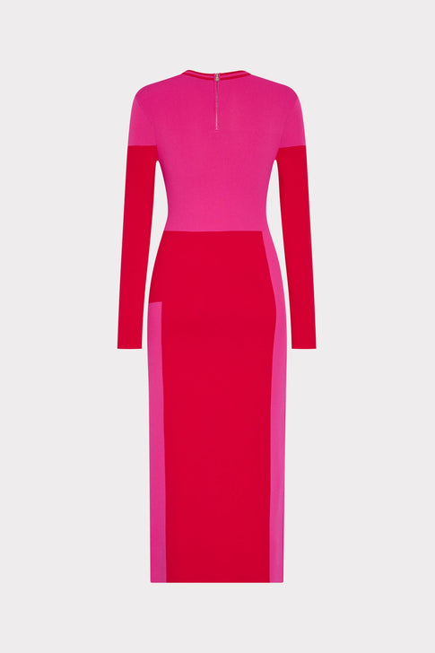 Shohona Long Sleeve Midi Dress Pink/Multi Image 5 of 5