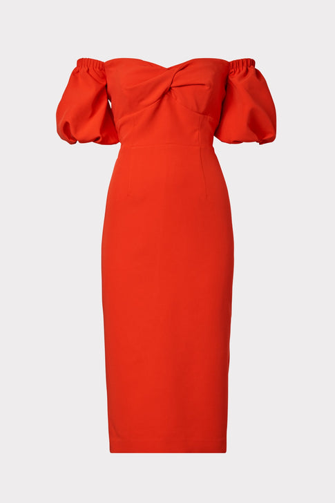Bria Cady Off The Shoulder Dress Coral Image 1 of 4
