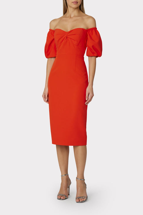 Bria Cady Off The Shoulder Dress Coral Image 2 of 4
