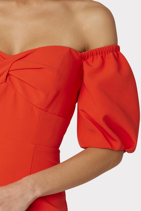 Bria Cady Off The Shoulder Dress Coral Image 3 of 4