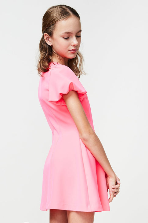 Milly Minis Cady Amelia Dress Neon Pink Image 2 of 3