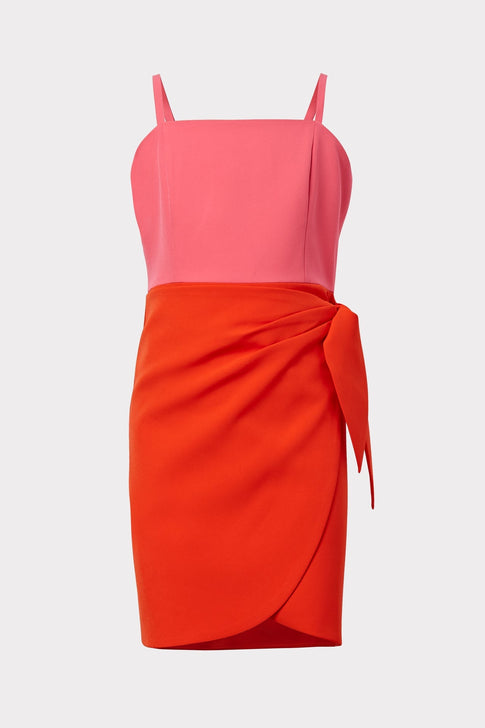 Milly Minis Marissa Cady Combo Dress Watermelon/Coral Image 1 of 2