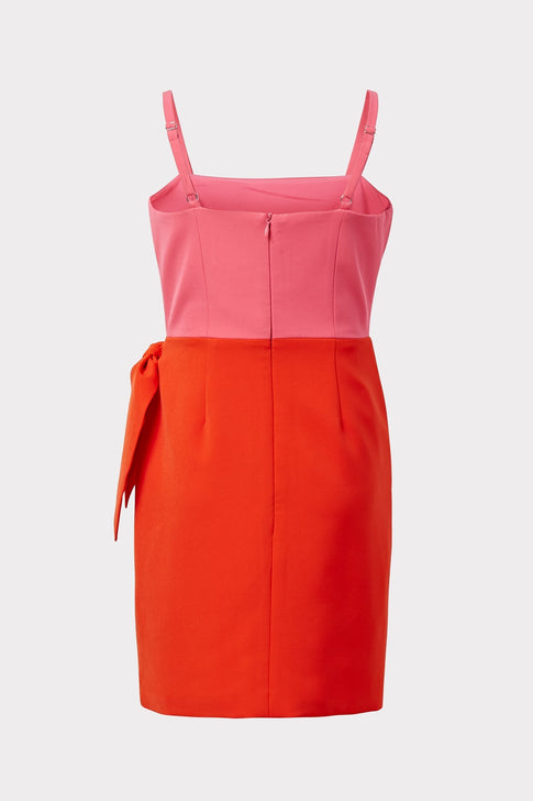 Milly Minis Marissa Cady Combo Dress Watermelon/Coral Image 2 of 2