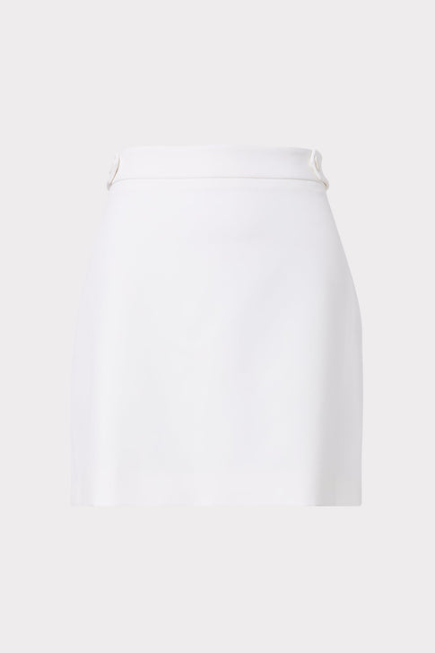 Modern Mini Cady Button Skirt 0