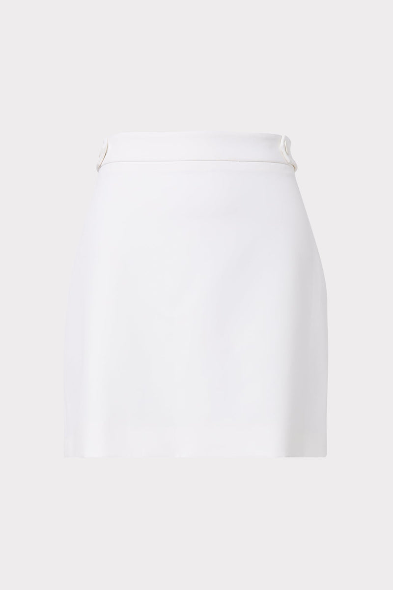 Modern Mini Cady Button Skirt
