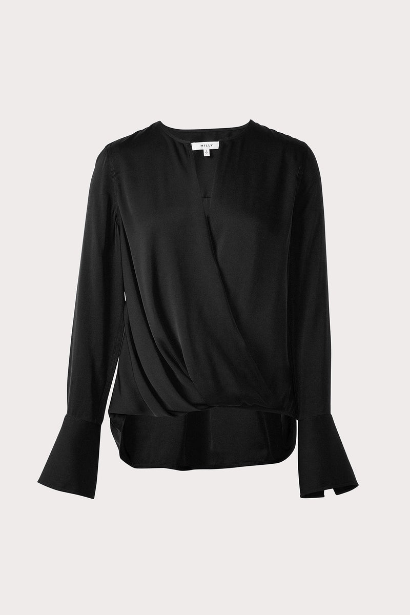 Elysa Stretch Silk Surplice Blouse