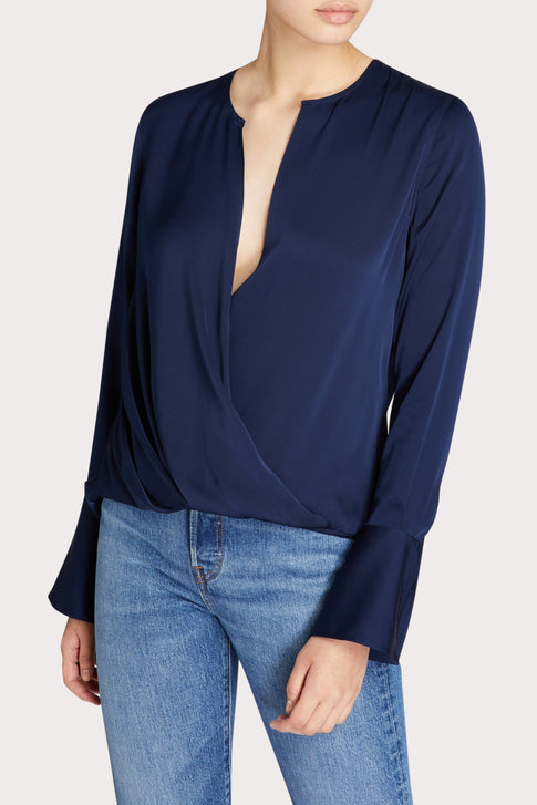 Elysa Stretch Silk Surplice Blouse 2