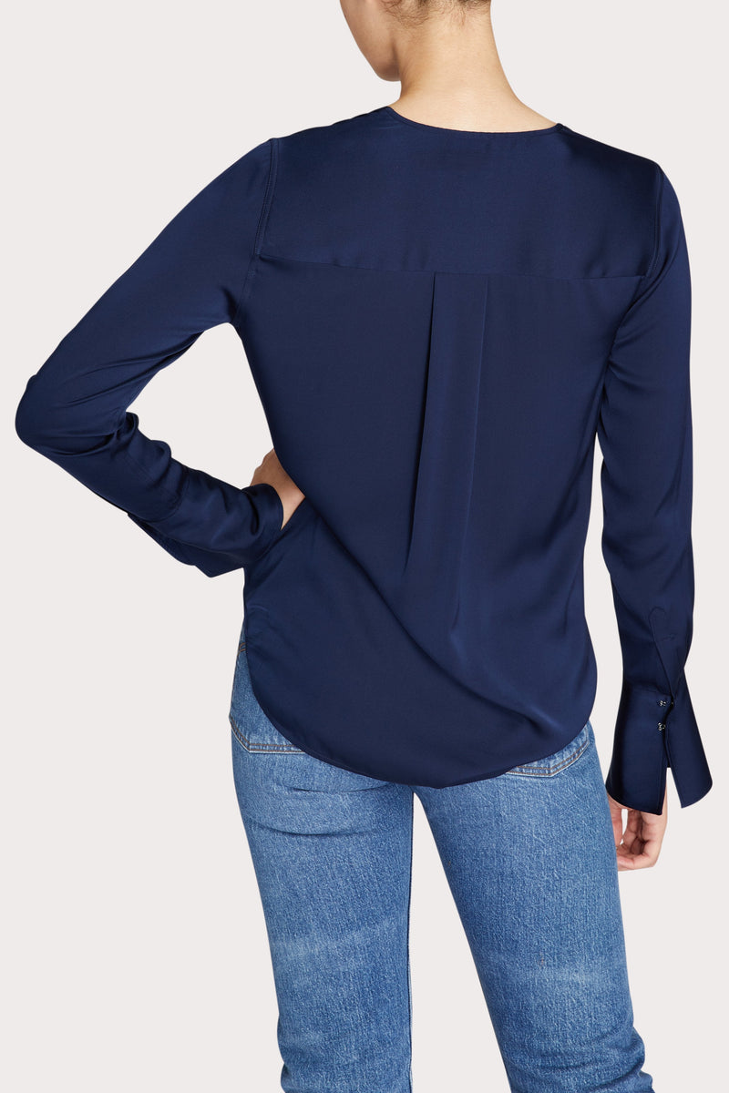 Elysa Stretch Silk Surplice Blouse