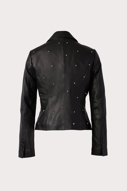 Emiline Studded Blazer Leather Jacket 1