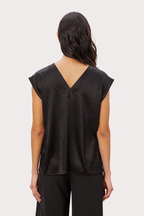 Hammered Satin Mila Reversible Top Black Image 3 of 3