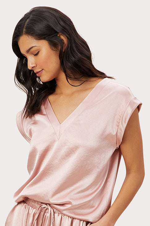 Hammered Satin Mila Reversible Top Blush Image 4 of 4