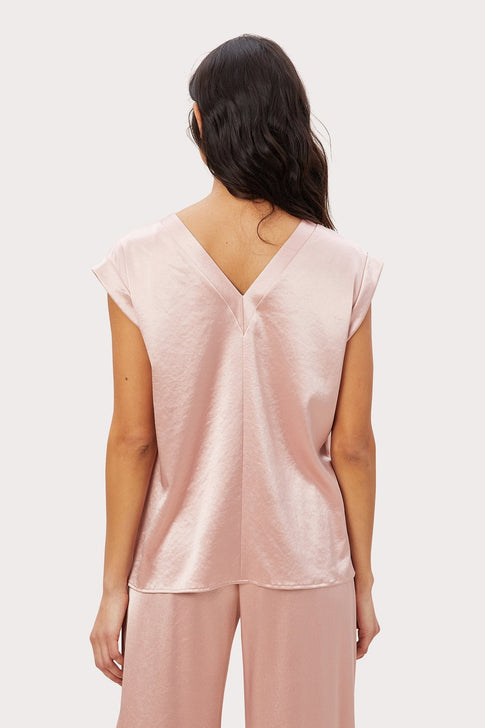 Hammered Satin Mila Reversible Top Blush Image 2 of 4