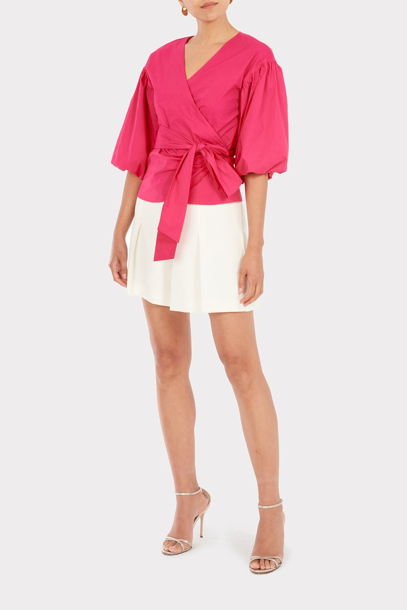 Paulina Poplin Wrap Top