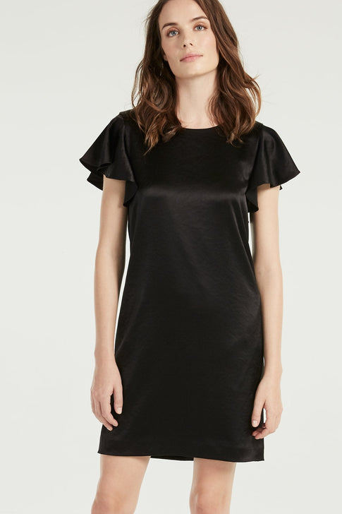 Bryce Hammer Satin Ruffle Sleeve Dress 3