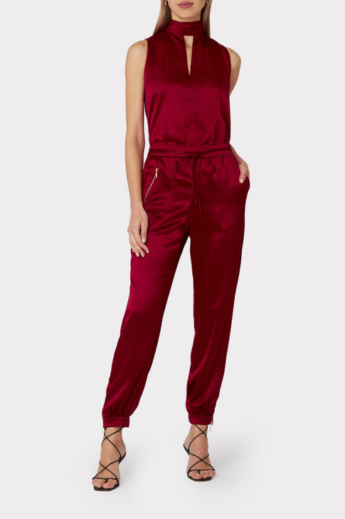 Rylan Hammered Satin Jogger Pants 1