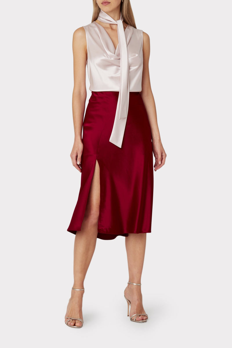 Fion Hammered Satin Bias Skirt