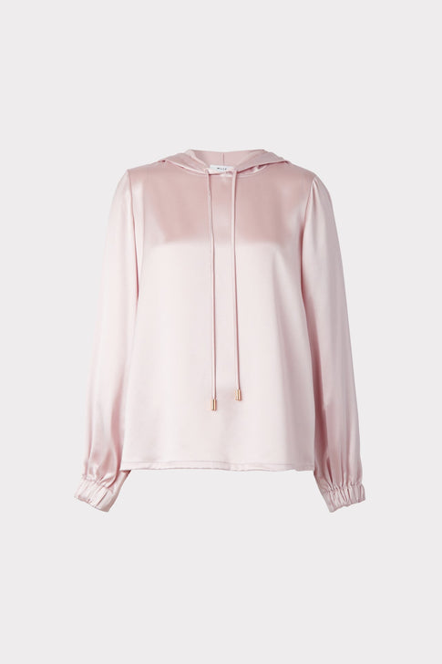 Talia Hammered Satin Hoodie 0