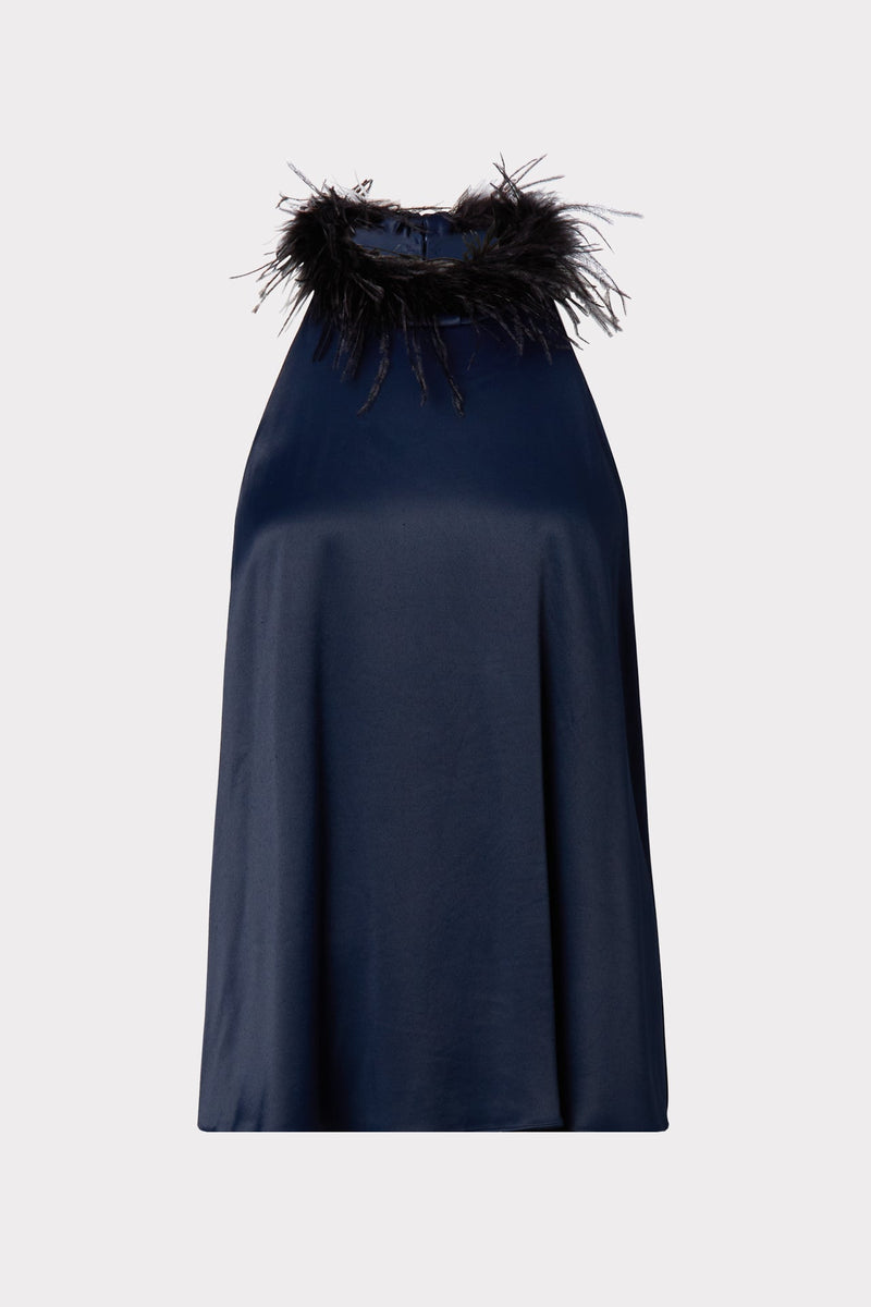 Vienna Hammered Satin Feather Top