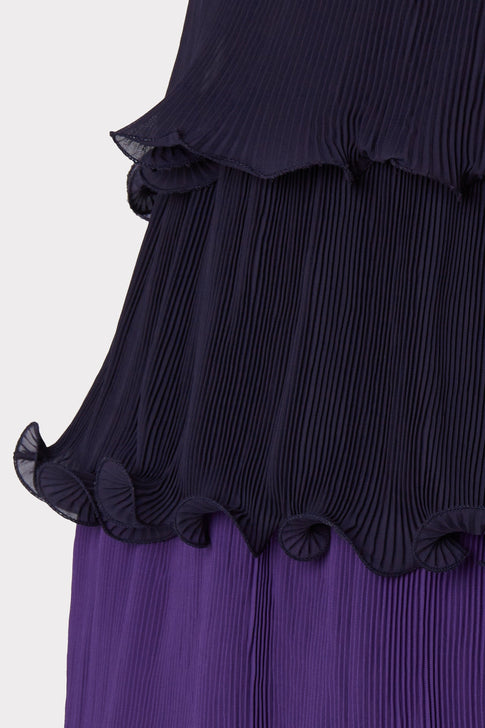 Sylvie Pleated Chiffon Dress 6