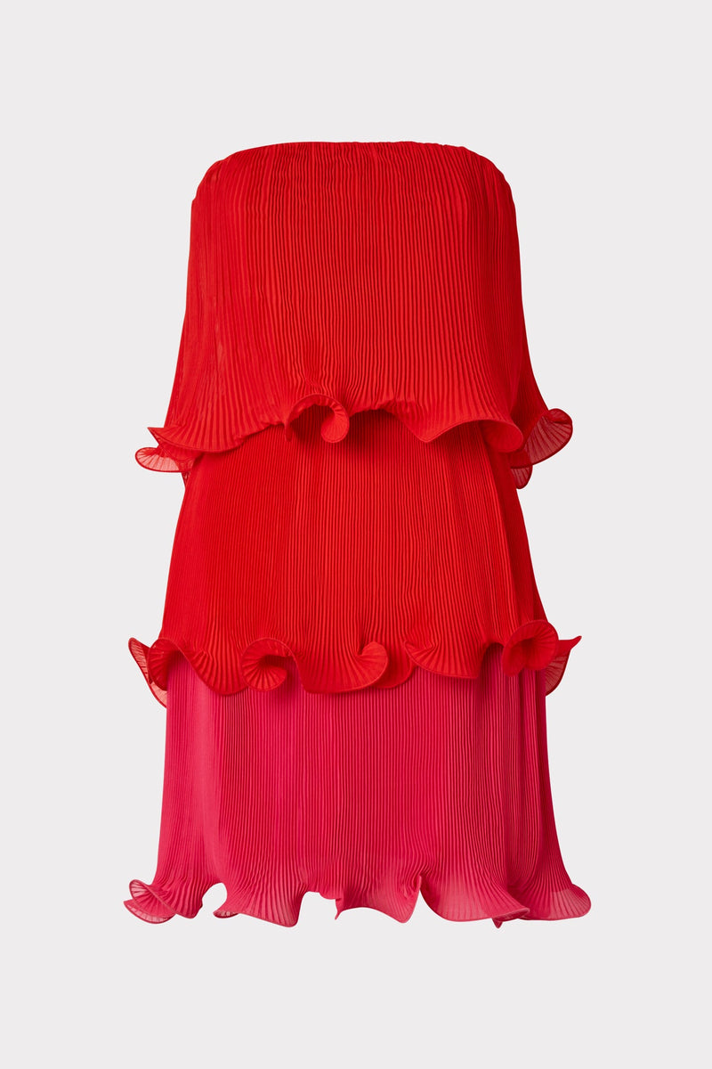 Sylvie Pleated Chiffon Dress