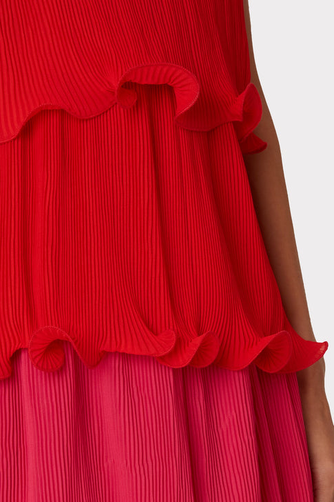 Sylvie Pleated Chiffon Dress 2