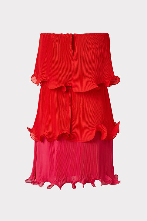 Sylvie Pleated Chiffon Dress 3