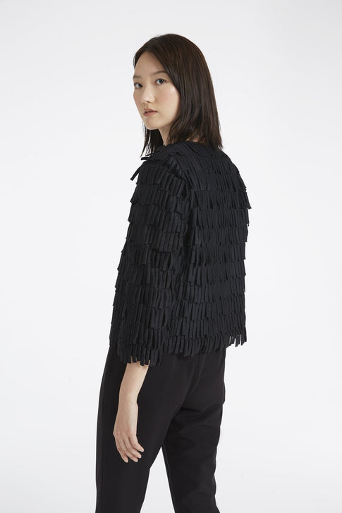 Fringe Embroidery Jacket Black Image 2 of 5