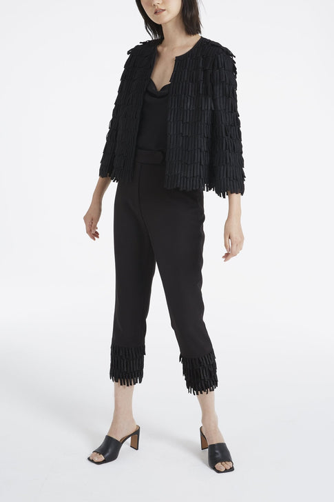 Fringe Embroidery Jacket Black Image 3 of 5