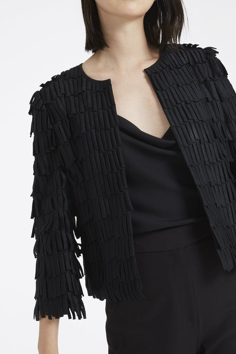 Fringe Embroidery Jacket Black Image 5 of 5