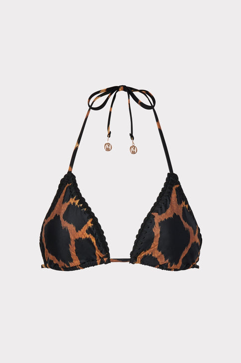 Giraffe Print Triangle Bikini Top 0