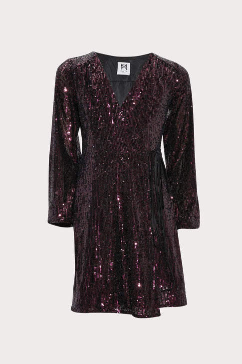 Mini Siena Stretch Micro Sequins Wrap Blackberry Image 1 of 2