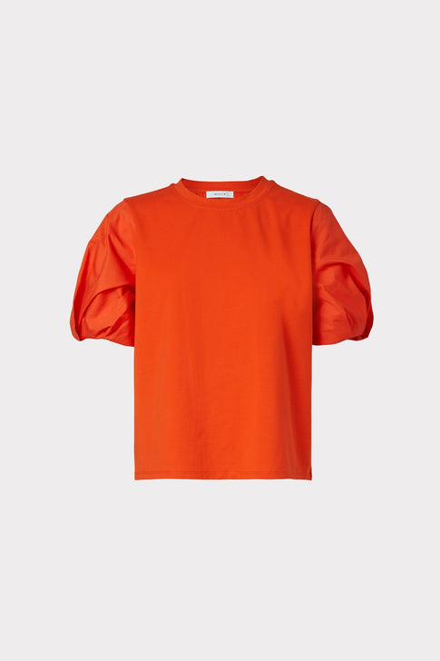 Monica Jersey Poplin Combo Tee Coral Image 1 of 4