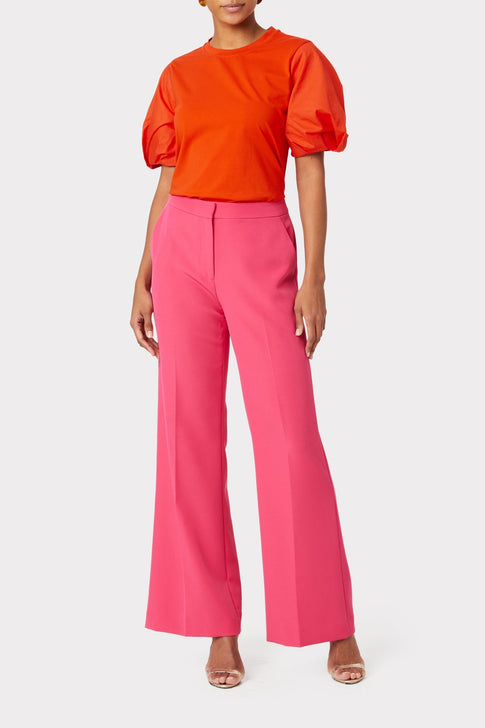 Monica Jersey Poplin Combo Tee Coral Image 2 of 4