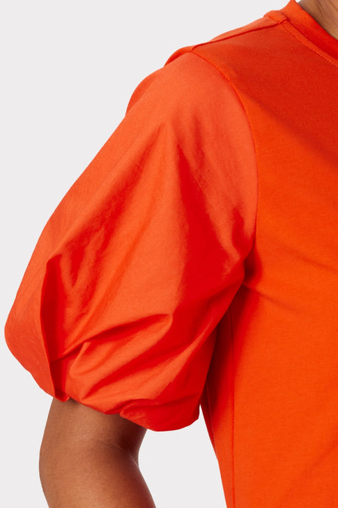 Monica Jersey Poplin Combo Tee Coral Image 3 of 4