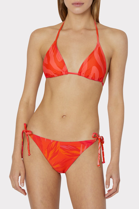 Tropical Palm Print Bikini Bottom Coral Multi Image 2 of 4